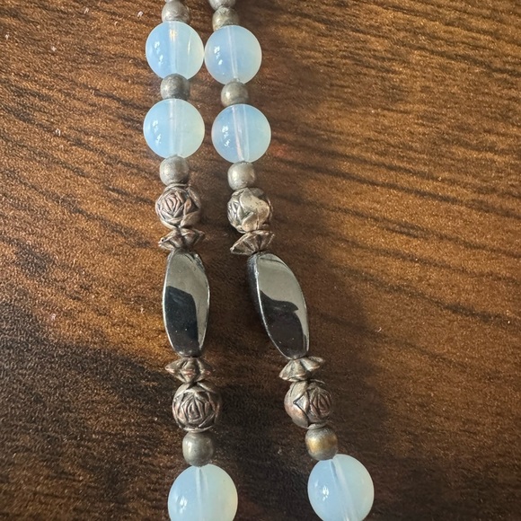 Vintage Moonstone & Hematite Double Strand Beaded Necklace - Picture 5 of 6